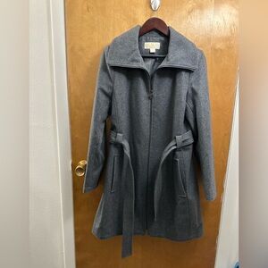 Michael Kors Gray Belted Trench Coat